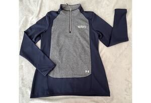 Under Armour Cold Gear Fleece Jacket US Navy Women's Quarter Zip Sz Medium
